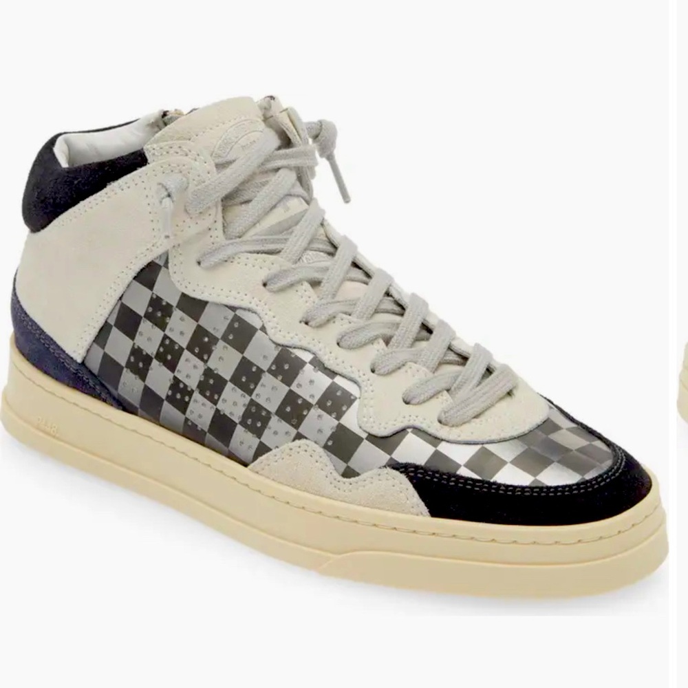 P448 Italian Leather “Balihi” Checkerboard Sneakers